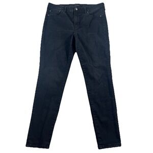 American Eagle Outfitters Hi Rise Jegging Distressed Black Jeans 14 Luxe Stretch